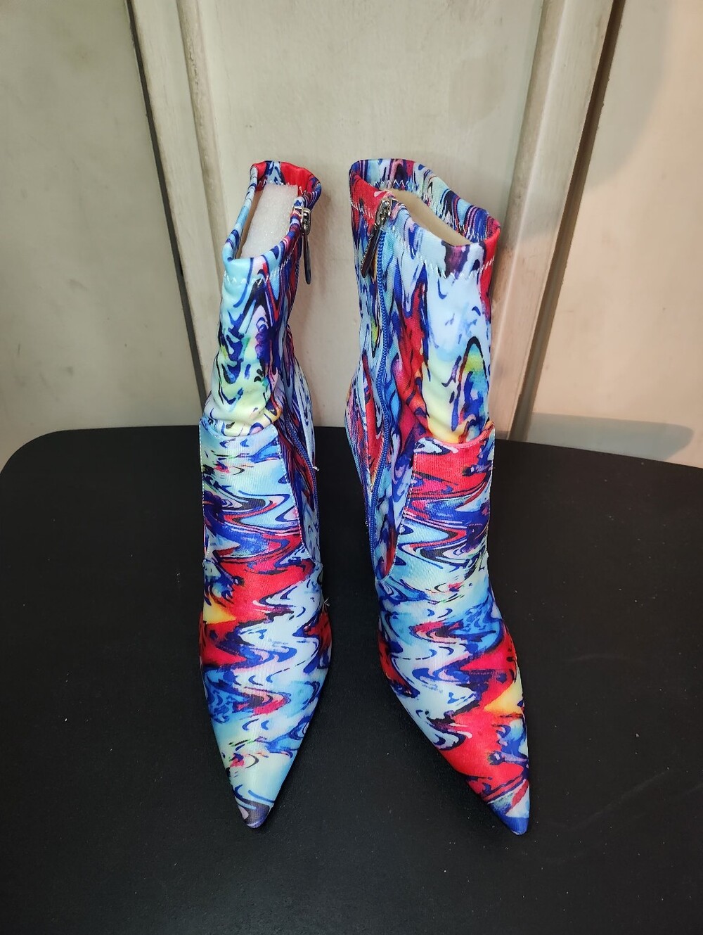 Colorwave Pointed Toe Ankle Boots - Multicolor